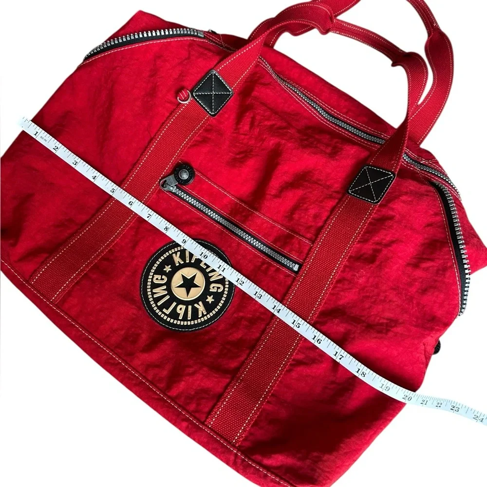 Kipling Red Tote Weekender Bag - Picture 11 of 14